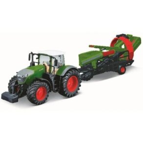 Burago Traktor m. kultivator Fendt 1050 Vario 10cm grn