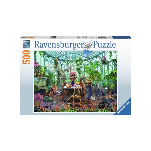 Ravensburger puslespil - 500 brikker med drivhus