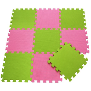 Puzzle Legemtte, grn og pink/hvid