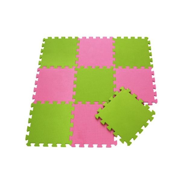 Puzzle Legemtte, grn og pink/hvid