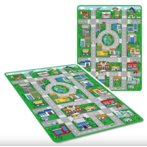 Legetppe med by som motiv 89 x 120 cm