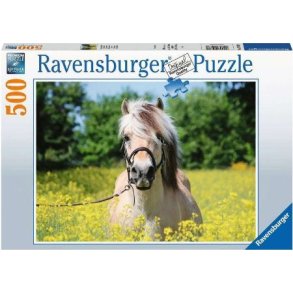 Ravensburger puslespil - 500 brikker med hvid hest