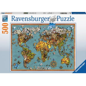 Ravensburger puslespil - 500 brikker med World of Butterflies