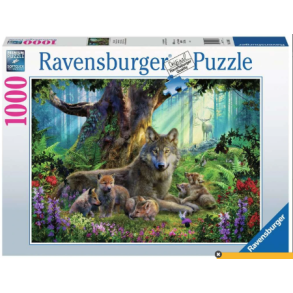 Ravensburger puslespil - 1000 brikker med Wolves in the forest