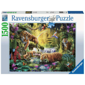 Ravensburger puslespil - 1500 brikker med Tranquil tigers 1500