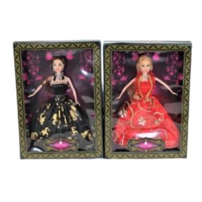 Dukke med festkjole, 28 cm 