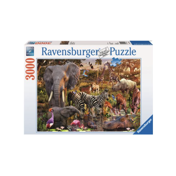 African animals, ravensburger puzzle 3000 brikker 