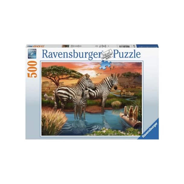 Ravensburger puslespil - 500 brikker med zebraer