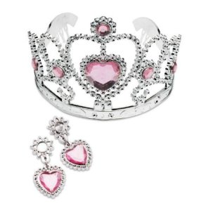 Tiara m/reringe i ske rosa