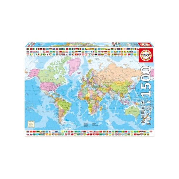 Puzzle World Map Educa 1500brk