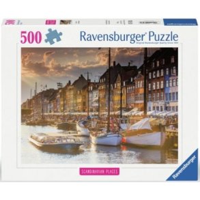 Ravensburger puslespil - 500 brikker med Solnedgang over K�benhavn