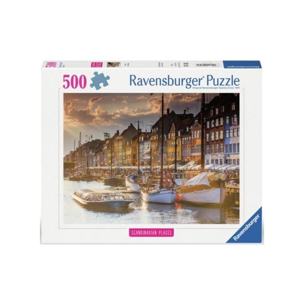 Ravensburger puslespil - 500 brikker med Solnedgang over K�benhavn