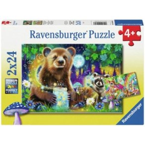 Ravensburger puslespil - 2x24 brikker med Skovdyr