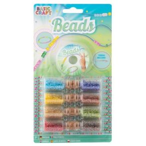 Perler i glasflasker, 8 farver + 1 snor