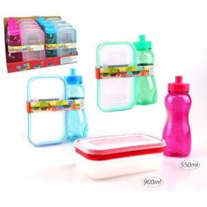 Madkasse og Drikkedunk - Bl/Pink