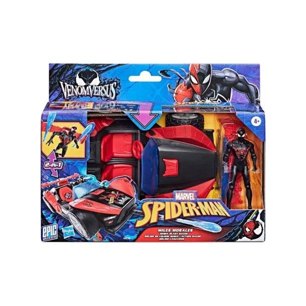 Spider-Man Morales Speed Racer &amp; Figur 10 cm