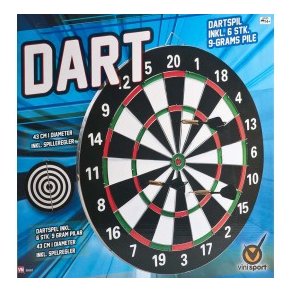 Vini stor dartspil med 6 pile