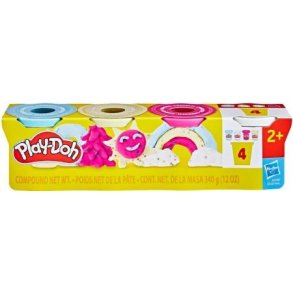 Play-Doh modellervoks 4-Pak 340 g med konfetti