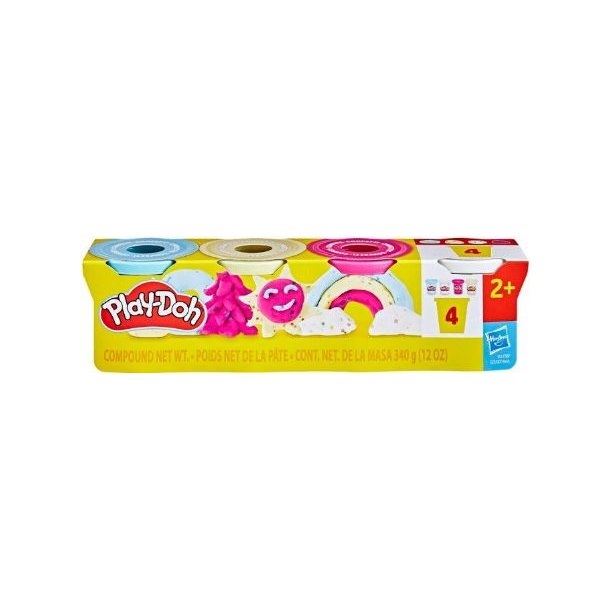 Play-Doh modellervoks 4-Pak 340 g med konfetti