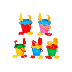 Sandst HAPPY SUMMER Beach Bucket Set 6 pcs 5 asst. 15,5x17x23cm