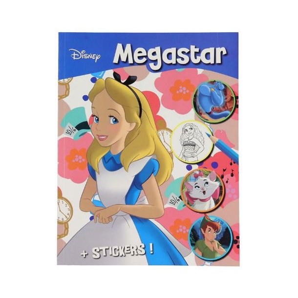 Disney Megastar farvebog m/klistermrker - flere varianter
