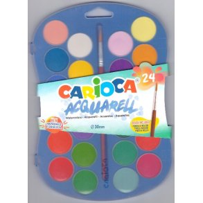 aquarell vandfarver med pensel STOR - 24 farver