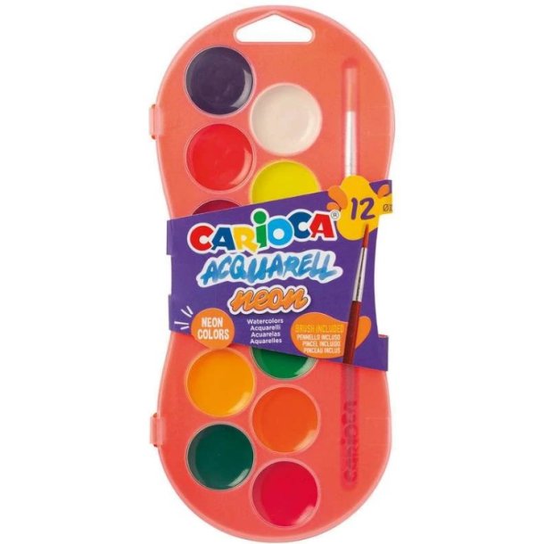 aquarell vandfarver med pensel - neonfarver