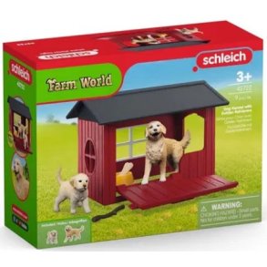 Schleich Hundekennel med 2 Golden retrievers
