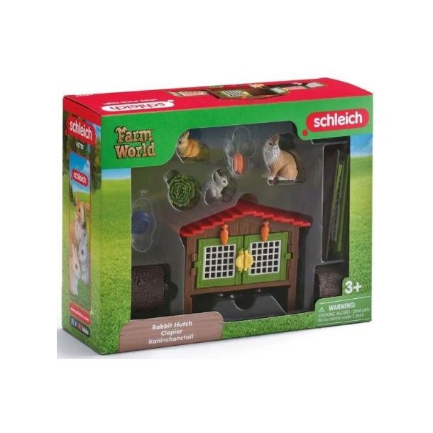 Schleich Kaninbur med 3 kaniner