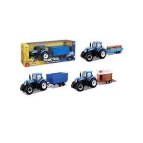 Tractor w/ Trailer 1:32 New Holland - flere ass,