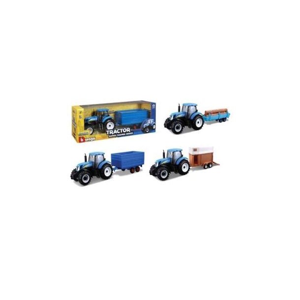 Tractor w/ Trailer 1:32 New Holland - flere ass,