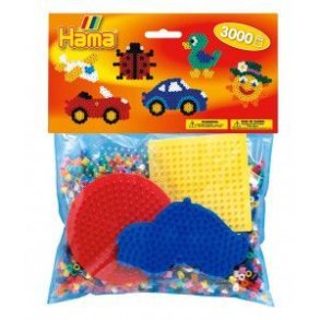 Hama midi st 4 stiftplader m/ 3000 perler
