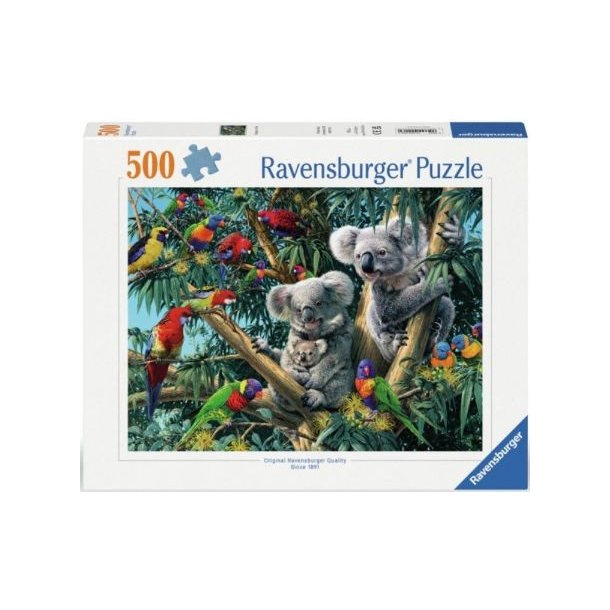 Ravensburger 500 brikker - med Koalaer i et tr