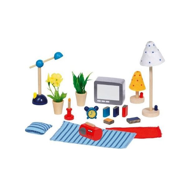 Stue-/v�relsestilbeh�r til dukkehus
