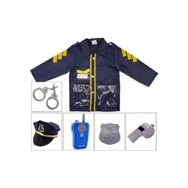 YUE QIANG Udkl�dningss�t politi jakke bl� med tilbeh�r