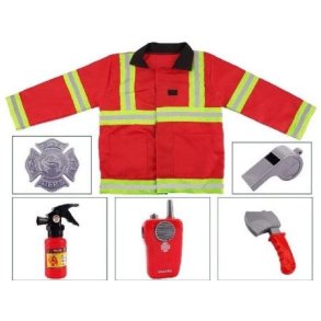 YUE QIANG Udkl�dningss�t brandmandsjakke r�d med tilbeh�r