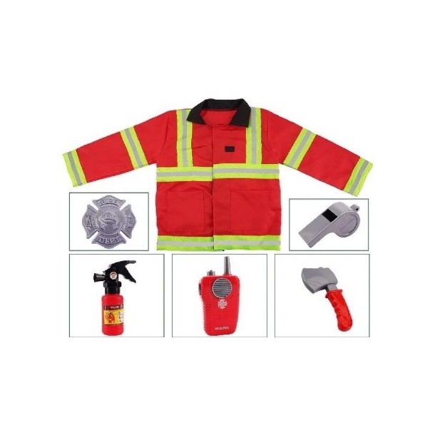 YUE QIANG Udkl�dningss�t brandmandsjakke r�d med tilbeh�r