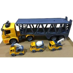 Lastbil m. hnger + 3 biler 1:14