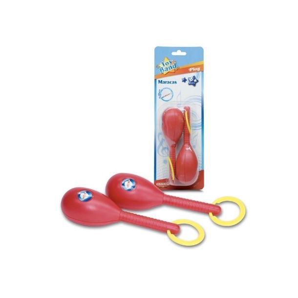 MARACAS 2 STK I RDE P BLISTER +3R 18 CM