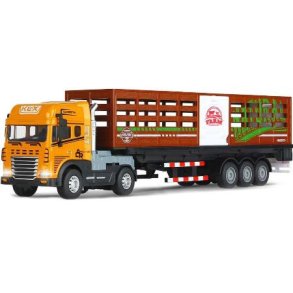 KLX die-cast Die-cast truck w/animal trailer, light & sound