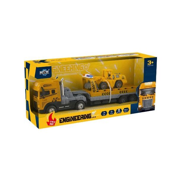 KLX die-cast Truck med anh�nger + bulldozer - lyd/lys