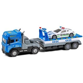 KLX die-cast Truck med anh�nger + politibil - lyd/lys