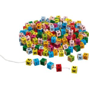 Goki letter cubes - med farve