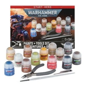 Warhammer 40000 s�t med maling + udstyr