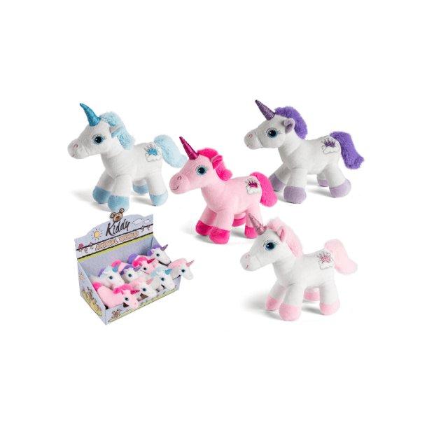 Kiddy Plush Unicorn - 4 forskellige farver
