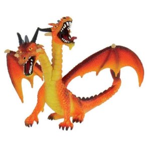Bullyland Drage med dobbelthoved, orange 5,2x9,2x13,5cm