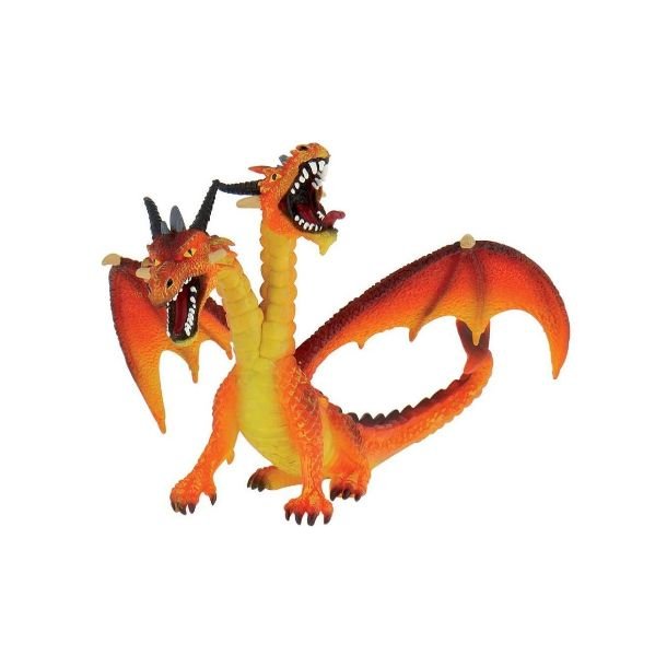 Bullyland Drage med dobbelthoved, orange 5,2x9,2x13,5cm