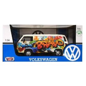 Folkevogn I metal 1:24 - VolkWagen type 2(T3) med graffiti