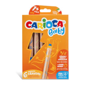 Carioca - Farvekridt baby 3-i-1, 6 stk