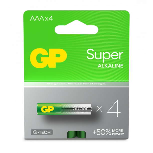 Batterier AAA Gp Super alkaline batteries 4-pak